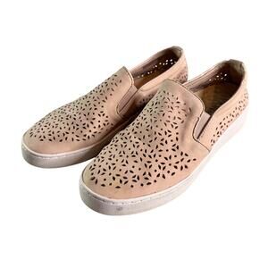 Vionic Womens Slip On Loafers 7.5 Peach Perforated Comfort Orthotic Flats